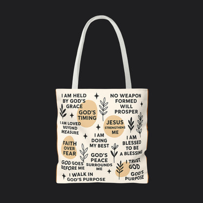 Faith Over Fear Christian Affirmation Tote Bag — Christian Gift Canvas Bag