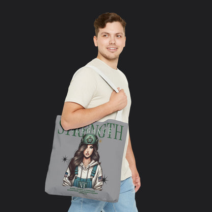Strength and Elegance Tote Bag — Military Women Veteran Gift Canvas Bag