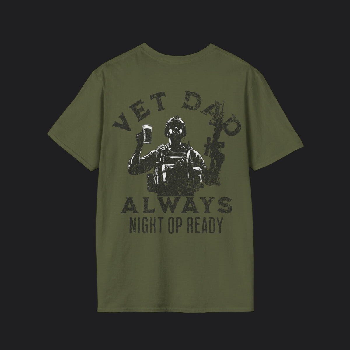 VET DAD Always Night Op Ready Tee — Black Text