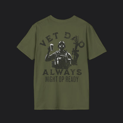 VET DAD Always Night Op Ready Tee — Black Text