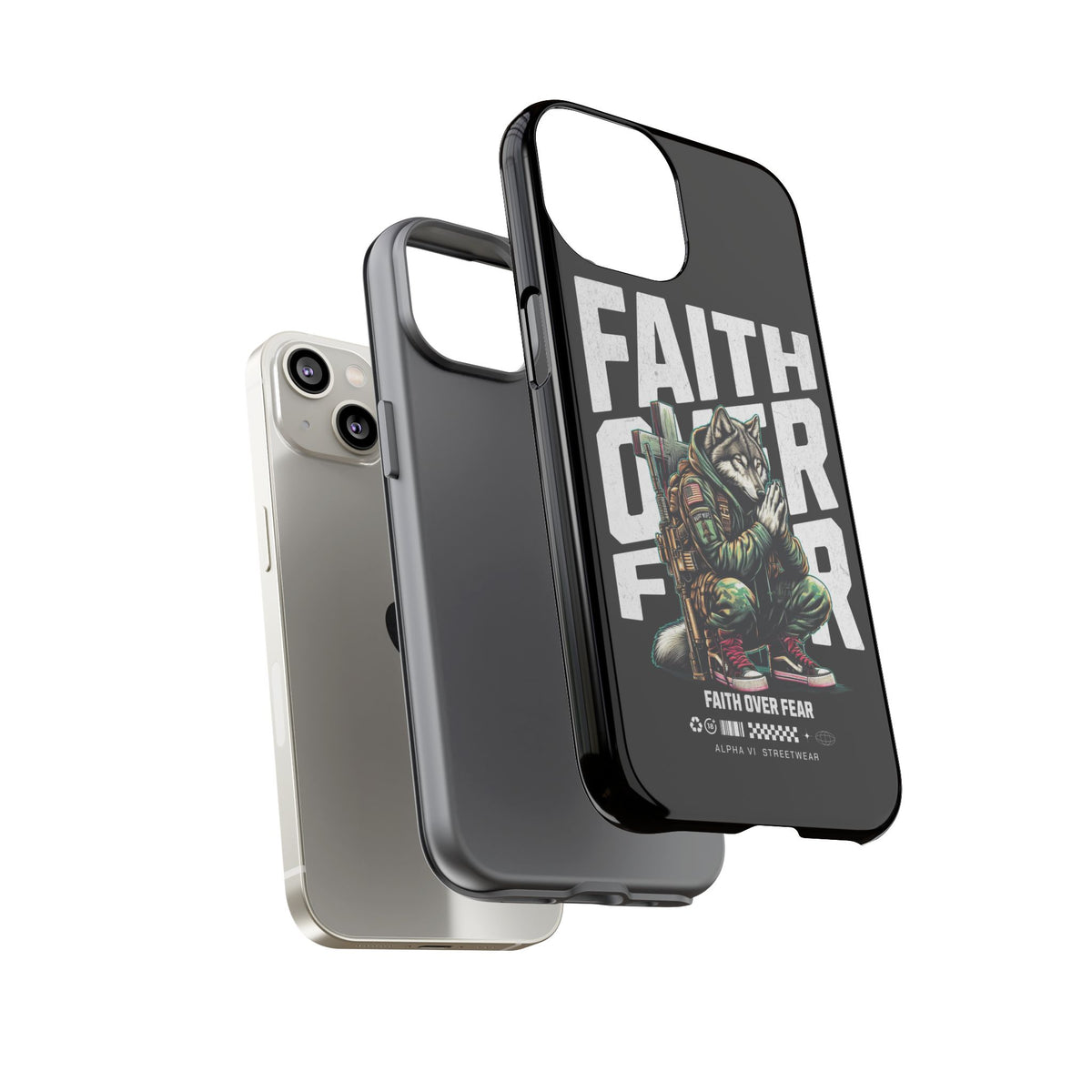 Faith Over Fear Wolf Warrior Tough Phone Case
