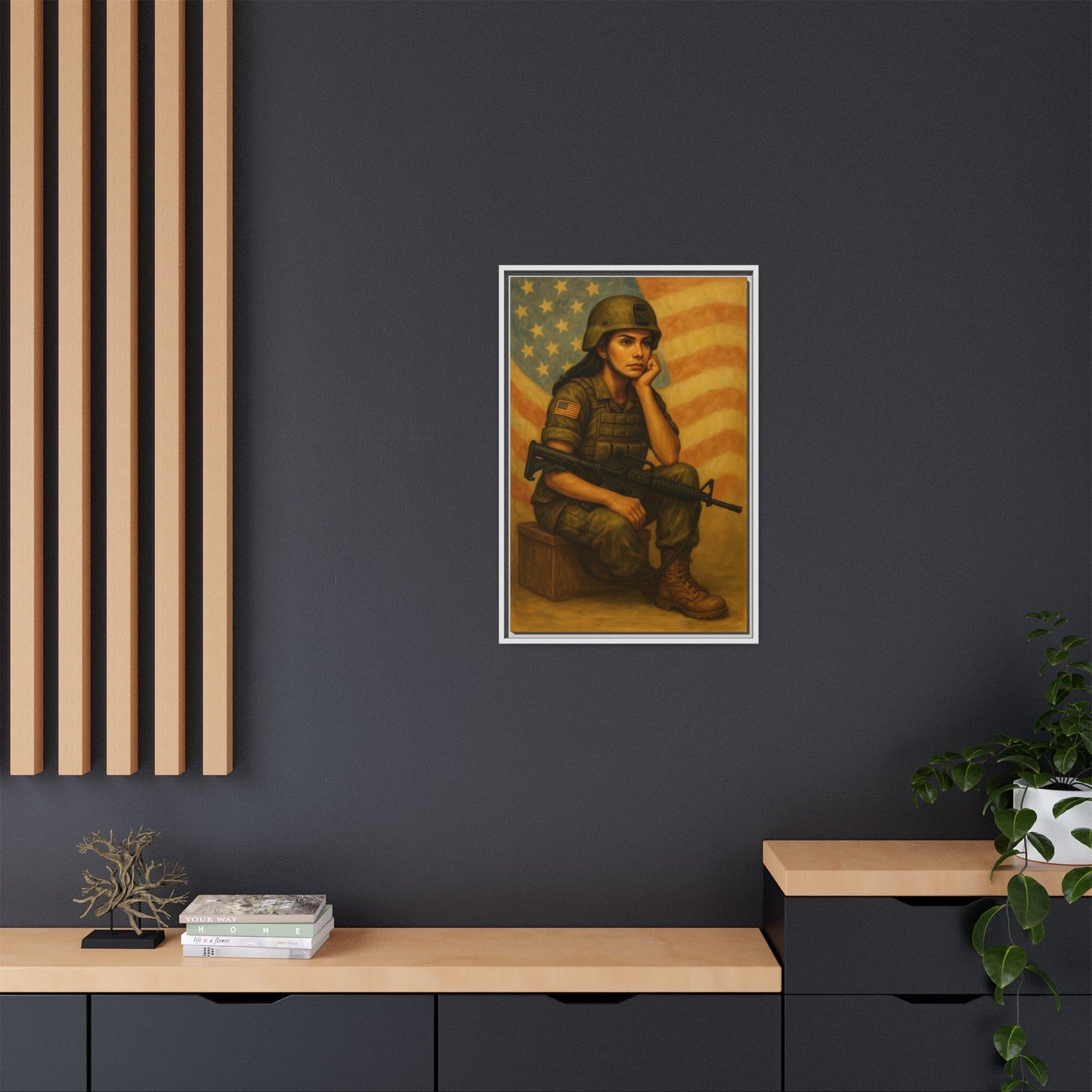 Waiting Warrior – Spirit Edition Framed Canvas