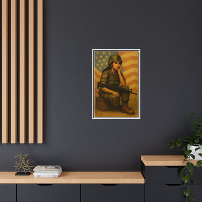 Waiting Warrior – Spirit Edition Framed Canvas
