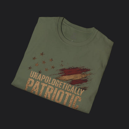 Unapologetically Patriotic Flag Tee — American Flag Veteran T-Shirt