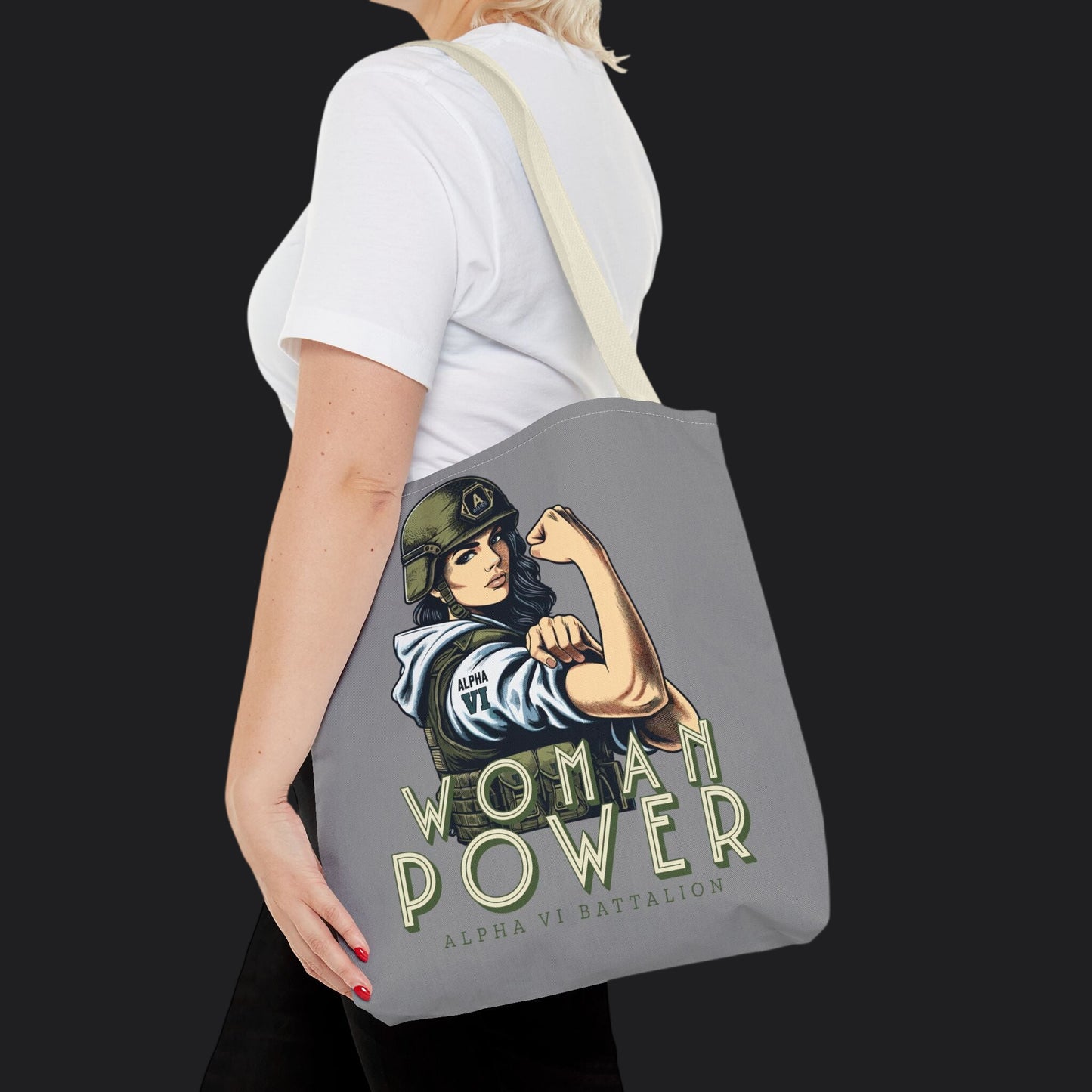 Rosie the Riveter Tote Bag — Women's Empowerment Military Canvas Bag