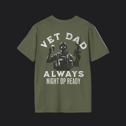 VET DAD Always Night Op Ready Tee — White Text