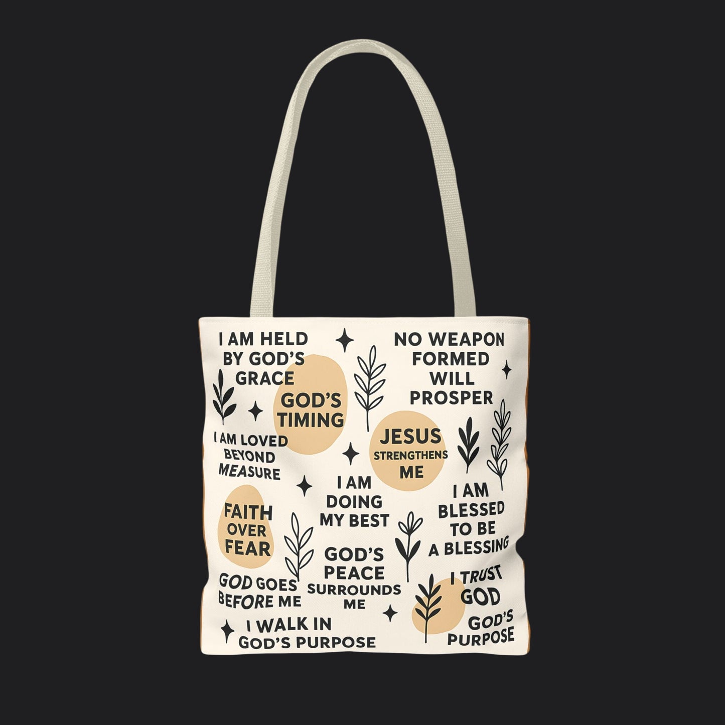 Faith Over Fear Christian Affirmation Tote Bag — Christian Gift Canvas Bag