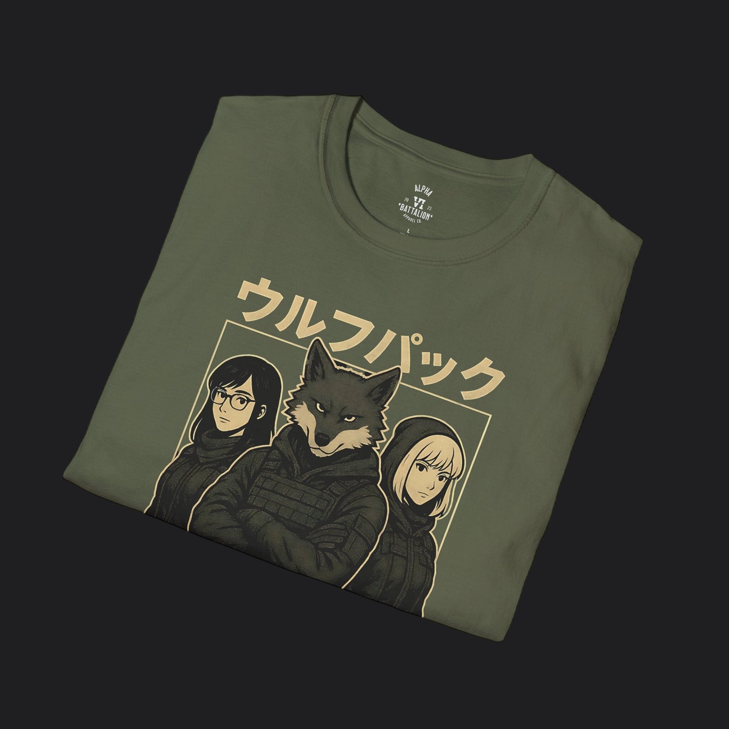 Alpha VI Battalion Wolf Pack Anime Tee — Military Wolf Pack Veteran T-Shirt