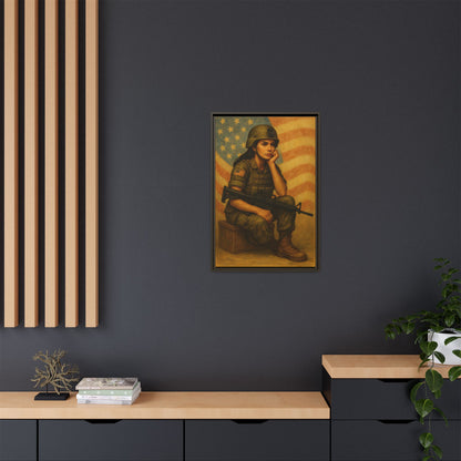 Waiting Warrior – Spirit Edition Framed Canvas