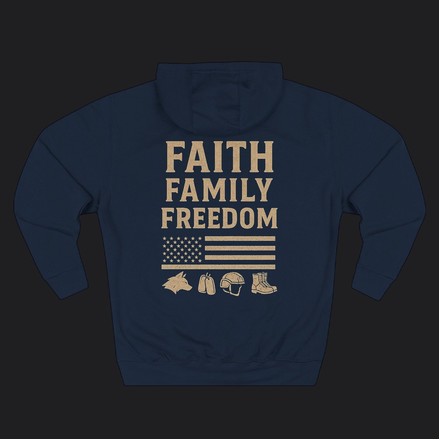 Faith Family Freedom Hoodie — Christian Patriotic Veteran Premium Pullover