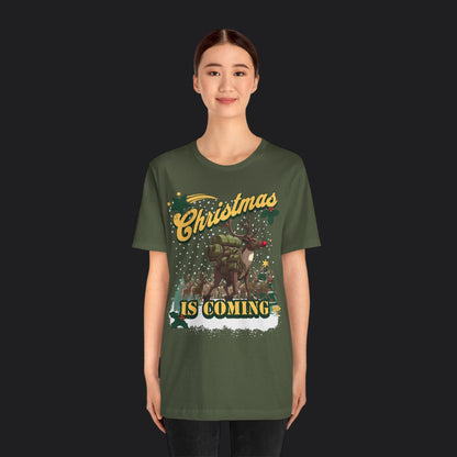 Christmas Is Coming Rucking Rudolph Tee