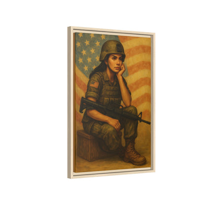 Waiting Warrior – Spirit Edition Framed Canvas