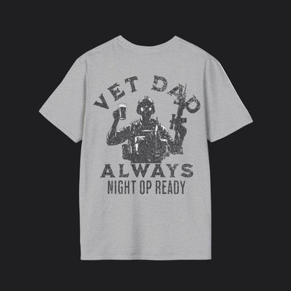 VET DAD Always Night Op Ready Tee — Black Text