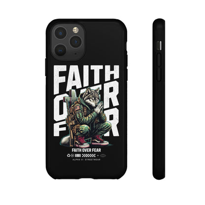 Faith Over Fear Wolf Warrior Tough Phone Case