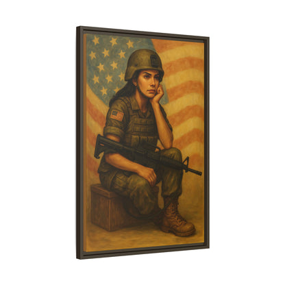 Waiting Warrior – Spirit Edition Framed Canvas