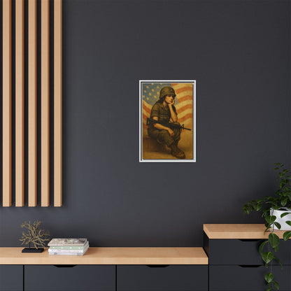 Waiting Warrior Framed Canvas