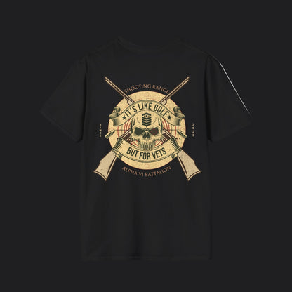 Shooting Range Golf For Vet Tee — Funny Veteran Military Humor T-Shirt