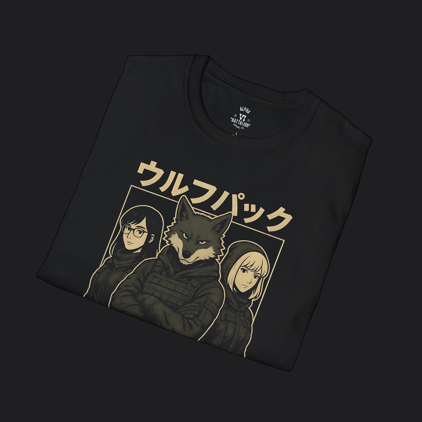 Alpha VI Battalion Wolf Pack Anime Tee — Military Wolf Pack Veteran T-Shirt