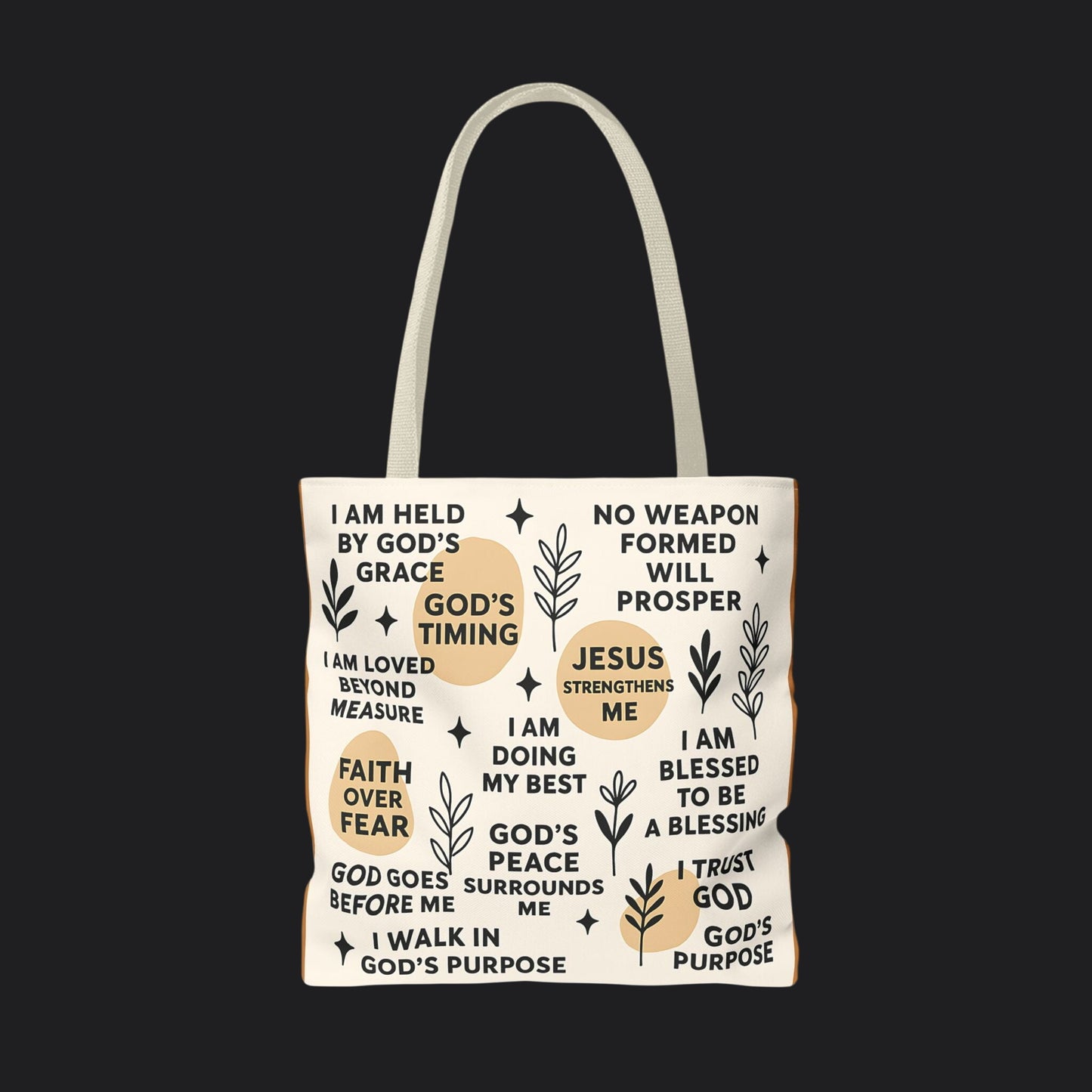 Faith Over Fear Christian Affirmation Tote Bag — Christian Gift Canvas Bag