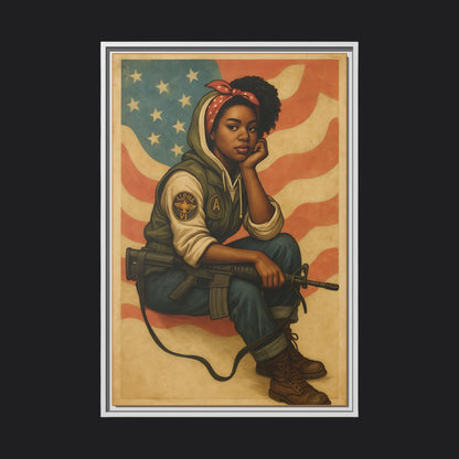Waiting Warrior – Heritage Edition Framed Canvas