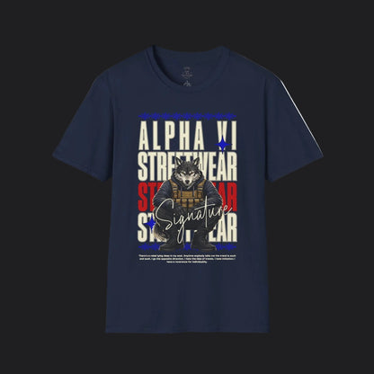 Alpha VI Streetwear Signature Tee AlphaWolf — Military Urban Veteran T-Shirt