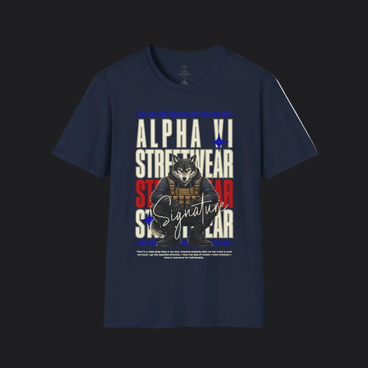 Alpha VI Streetwear Signature Tee AlphaWolf — Military Urban Veteran T-Shirt