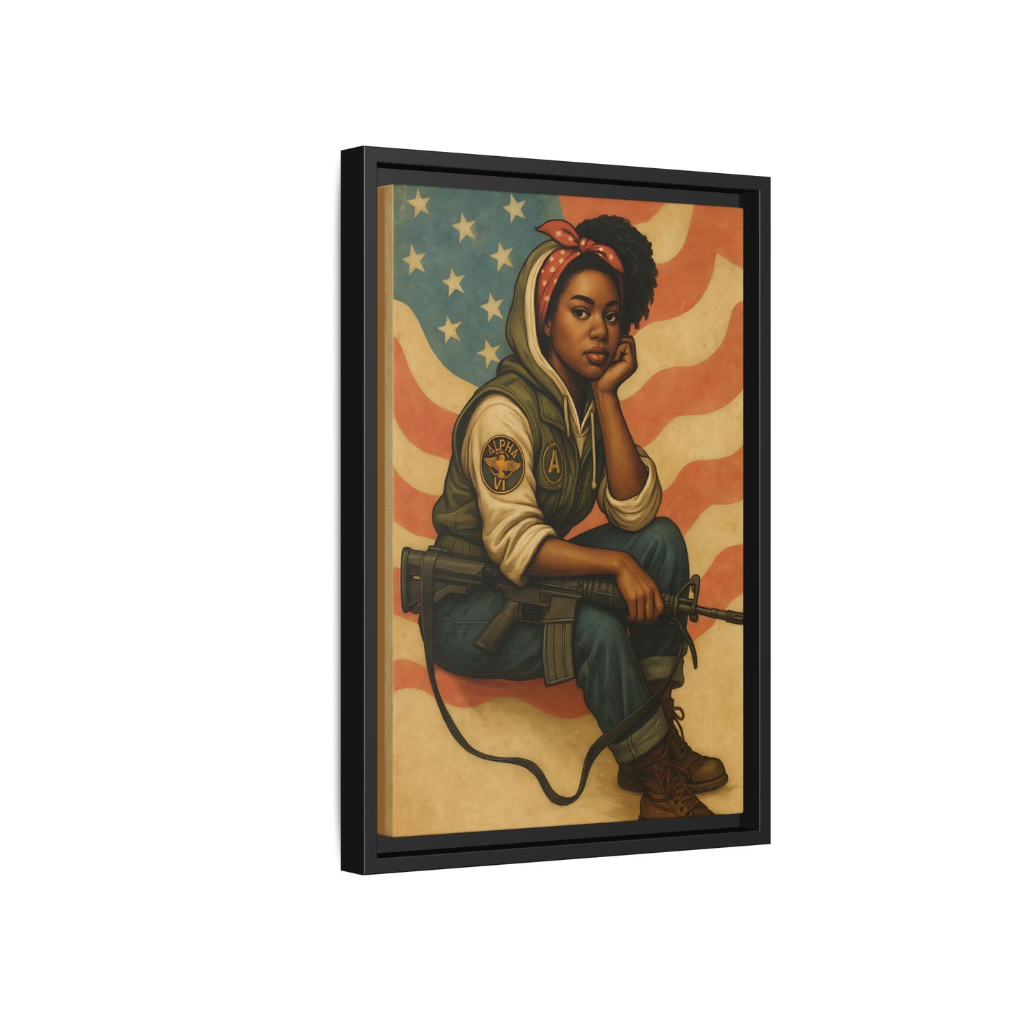 Waiting Warrior – Heritage Edition Framed Canvas