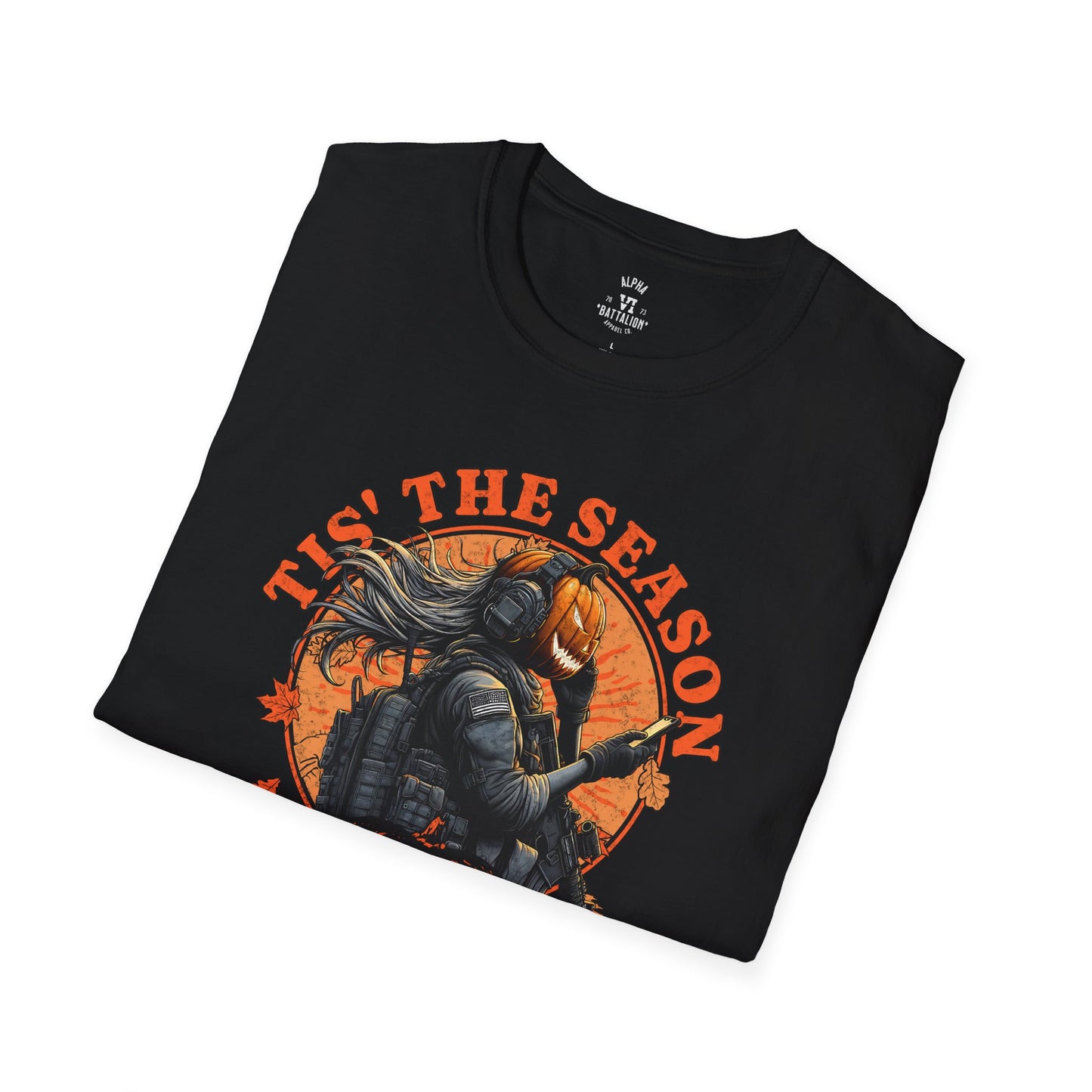 Tis the Season for Haunting Pumpkin Soldier Women Hunter Tee