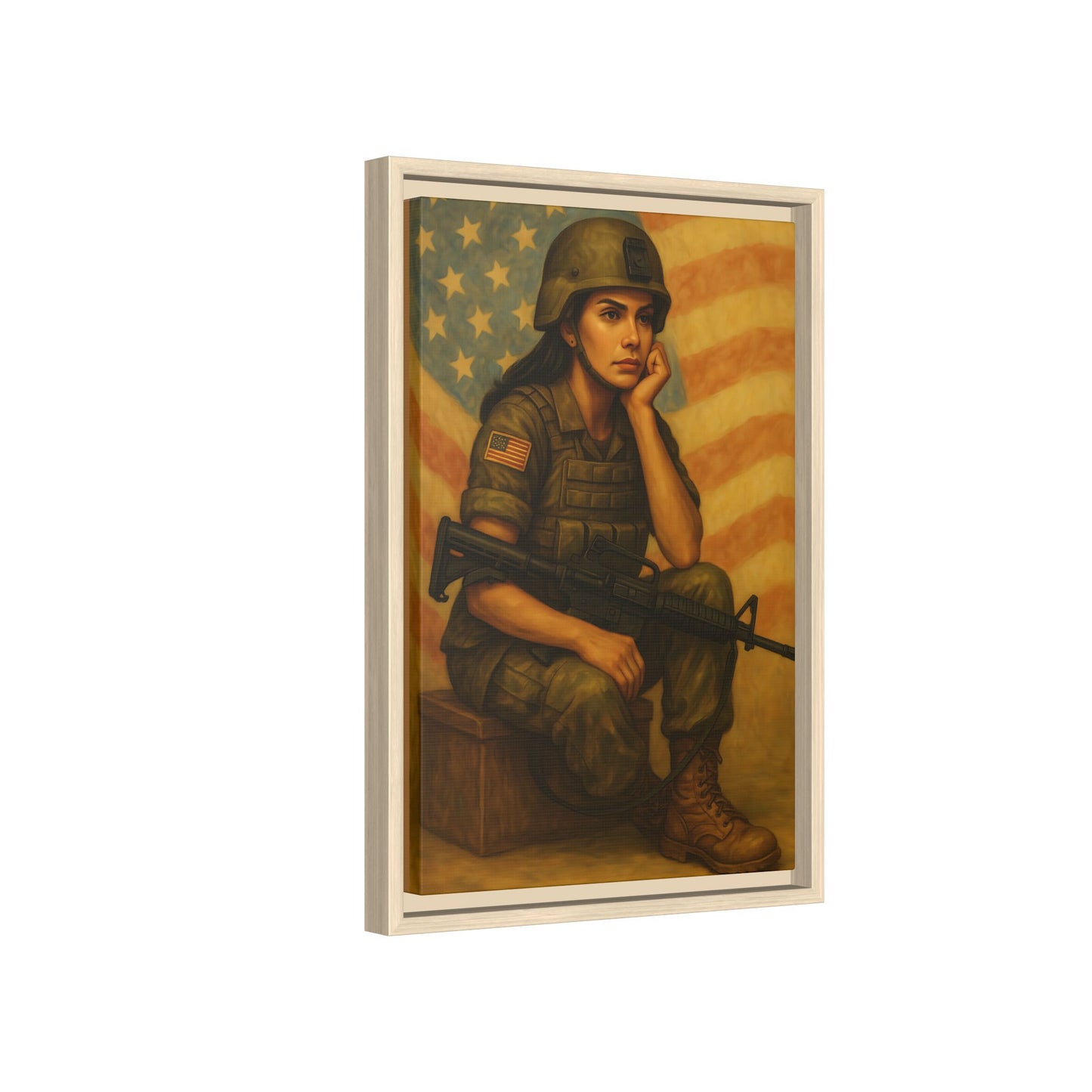 Waiting Warrior – Spirit Edition Framed Canvas