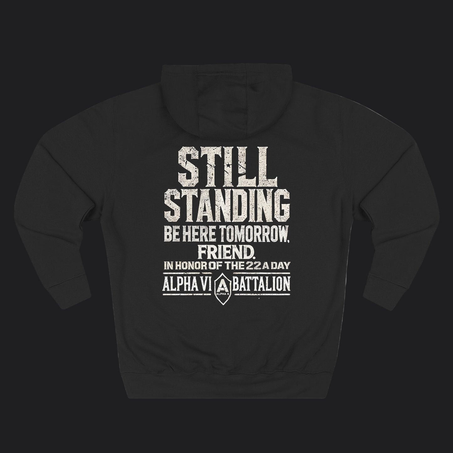 Still Standing Hoodie — Veteran Suicide Prevention Resilience Pullover