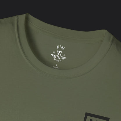Alpha VI Battalion Vertical Block Tee — Veteran Brand Military T-Shirt