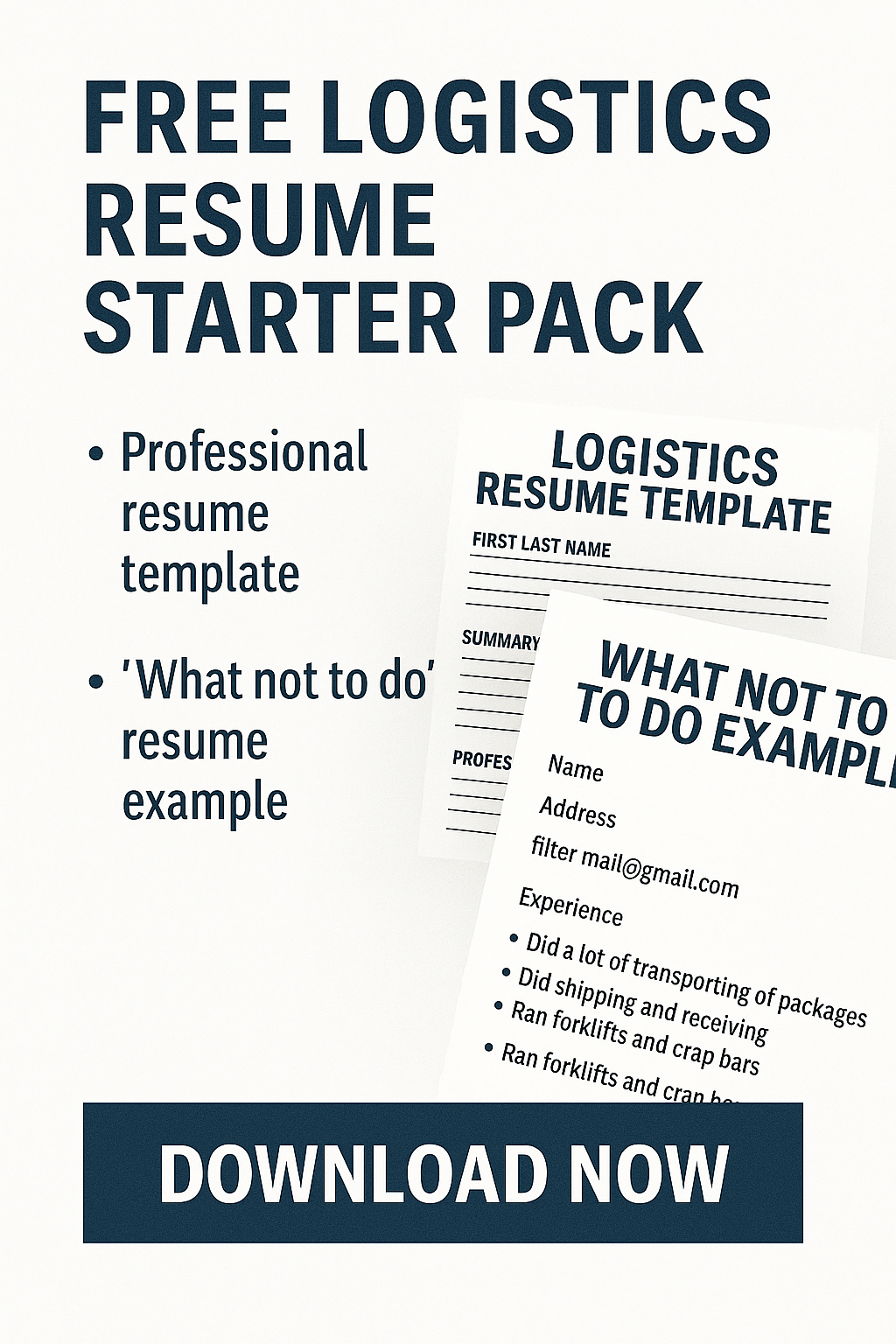 Free Logistics Resume Starter Pack