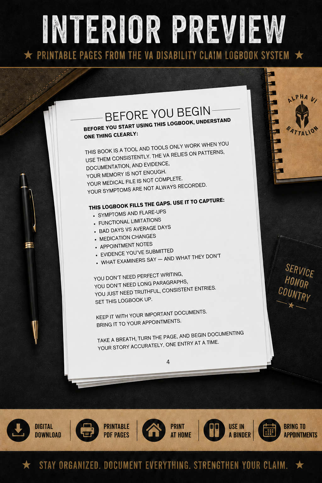 VA Disability Claim Logbook & C&P Journal System
