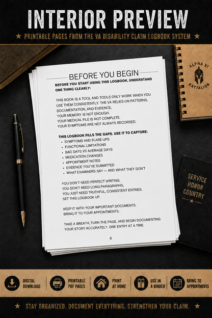 VA Disability Claim Logbook & C&P Journal System