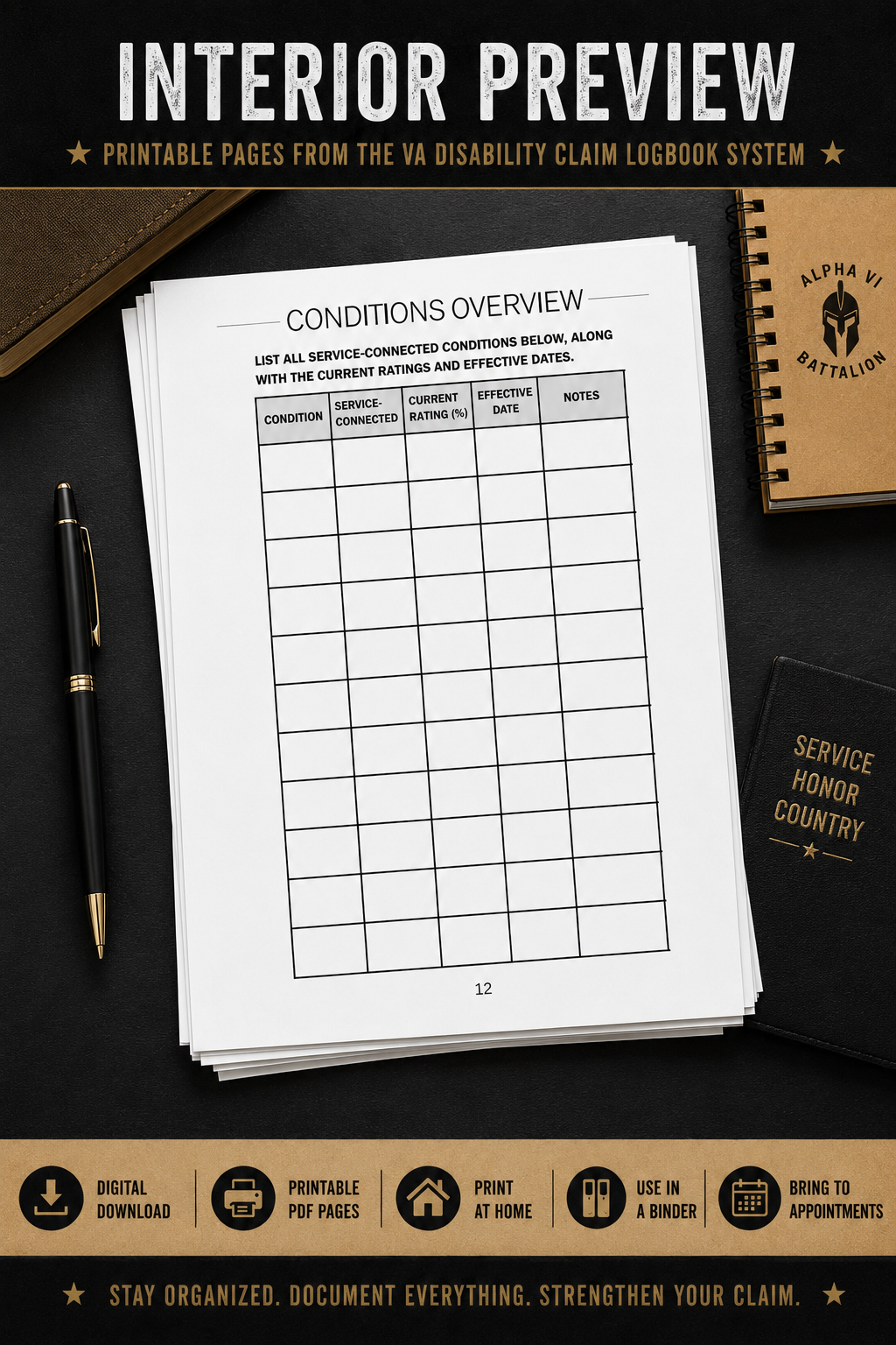 VA Disability Claim Logbook & C&P Journal System