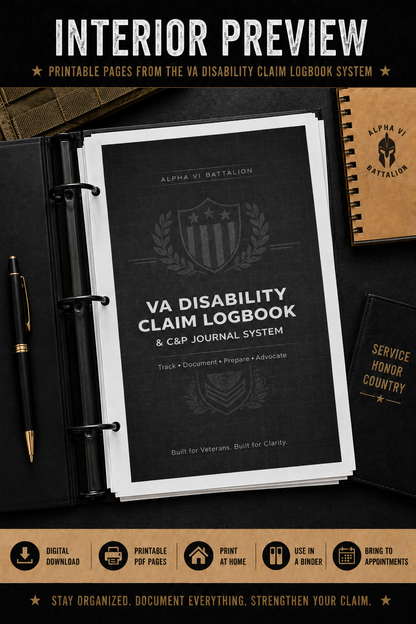 VA Disability Claim Logbook & C&P Journal System