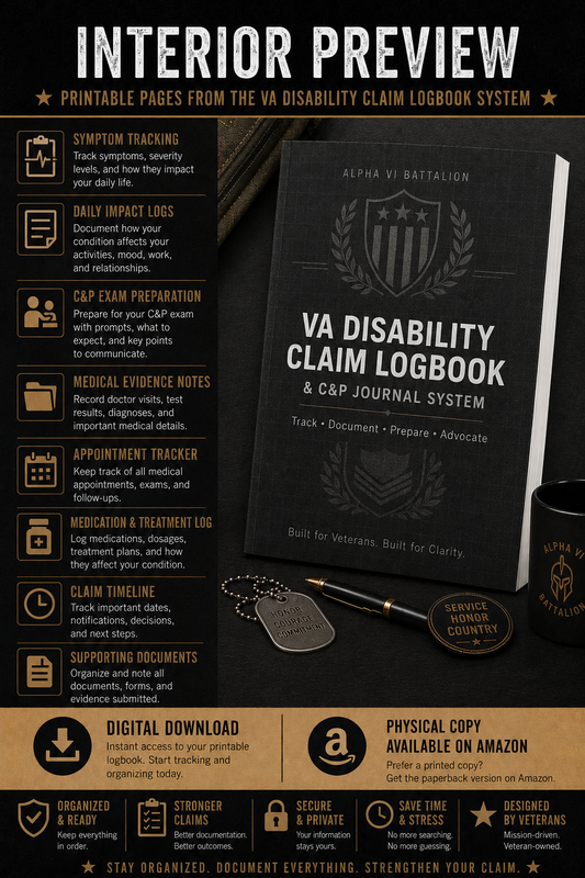 VA Disability Claim Logbook & C&P Journal System