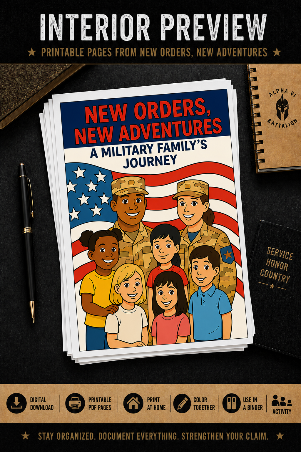 Alpha VI Coloring Book: New Orders, New Adventures – A Military Family's Journey