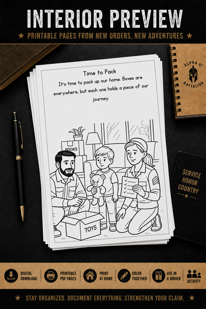 Alpha VI Coloring Book: New Orders, New Adventures – A Military Family's Journey